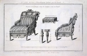 Fotel bergere w stylu tureckim, z Oeuvres divers de Lalonde, decoreur et designer, wydany 1780-96 autorstwa Richard Lalonde