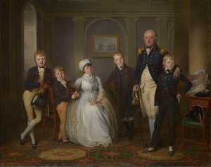 Kapitan Richard Grindall (1750-1820) i jego rodzina, ok. 1800 (olej na płótnie)