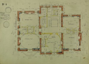 Rezydencja Williama Bordena, Chicago, Illinois, plan drugiego piętra autorstwa Richard Morris Hunt