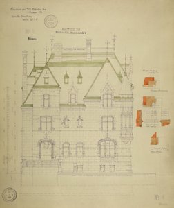 Rezydencja Williama Bordena, Chicago, Illinois, South Elevation autorstwa Richard Morris Hunt