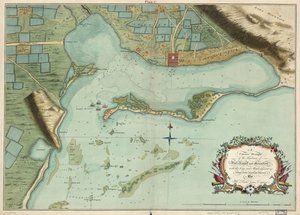Prawidłowy projekt portów Port Royal i Kingston, z kluczami i ławicami przyległymi itd. z późnego dokładnego badania przeprowadzonego przez inżyniera Richda Jonesa. autorstwa Richard; Mynde Jones