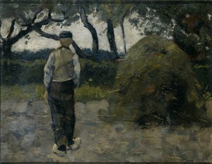Rolnik stojący w pobliżu stosu siana autorstwa Richard Nicolaüs Roland Holst
