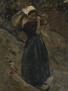 Wieśniaczka niosąca worek