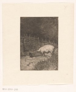 Prosię jedzące z koryta autorstwa Richard Nicolaüs Roland Holst