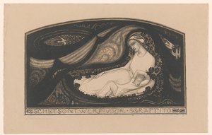 Leżąca kobieta i dziecko Projekt szkicu do sgraffito (tytuł na obiekcie) autorstwa Richard Nicolaüs Roland Holst