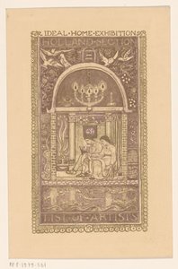 Projekt okładki do: Katalog wystawy Idealny dom, 1912 autorstwa Richard Nicolaüs Roland Holst