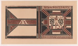 Projekt okładki dla: Wendingen, 1921 Praca członków delegatów (tytuł na przedmiocie) autorstwa Richard Nicolaüs Roland Holst