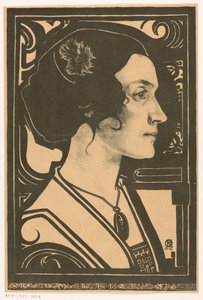 Portret nieznanej kobiety Szkic do portretu w witrażu (tytuł na obiekcie) autorstwa Richard Nicolaüs Roland Holst