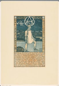 Druk z okazji dziesiątej rocznicy Generalnego Holenderskiego Związku Robotników Diamentów w 1904 r. autorstwa Richard Nicolaüs Roland Holst