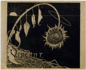 Projekt okładki na Wystawę Vincenta van Gogha w Amsterdamie par Holst, Richard Roland (1868-1938). Litografia, rozmiar : 18,2x21 autorstwa Richard Nicolaus Holst Roland