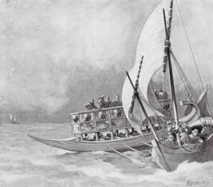 Schwytanie jońskiego pirata (litografia) autorstwa Richard Norbury