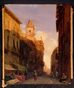Widok na pałac księcia Maffei, Werona autorstwa Richard Parkes Bonington