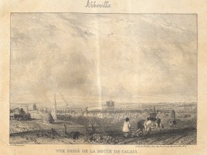 Abbeville - widok zabrany, od drogi do Calais autorstwa Richard Parkes Bonington
