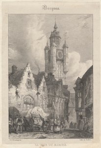 Bergues - Targowy wierza autorstwa Richard Parkes Bonington