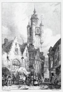 Bergues: Wieża Targowa, 1824. autorstwa Richard Parkes Bonington