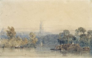 Niedaleko Bostonu, Lincolnshire (grafit i akwarela na papierze) autorstwa Richard Parkes Bonington