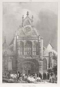 Malownicze i romantyczne wycieczki po Starej Francji, Franche-Compté: Front Kościoła w Brou , 1825. autorstwa Richard Parkes Bonington