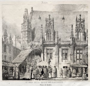 Rouen: Wejście do Salle des Pas Perdus, Pałacu Sprawiedliwości autorstwa Richard Parkes Bonington