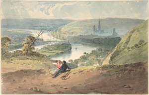 Rouen, widok z Bon-Secours autorstwa Richard Parkes Bonington