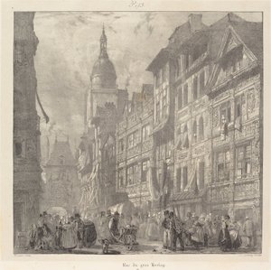 Rue du Gros-Horloge, Rouen autorstwa Richard Parkes Bonington