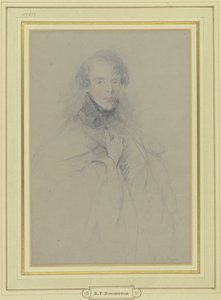 Autoportret w płaszczu, portret do kolan autorstwa Richard Parkes Bonington
