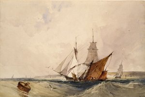 Wysyłka z wybrzeża Kentu, ok. 1820 r. autorstwa Richard Parkes Bonington