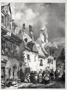 Ulica na obrzeżach Besançon, Francja autorstwa Richard Parkes Bonington