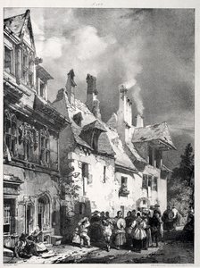 Ulica na obrzeżach Besançon, Francja autorstwa Richard Parkes Bonington