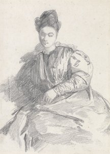 Studium siedzącej kobiety (grafit na papierze) autorstwa Richard Parkes Bonington