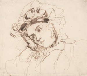 Studium kobiety z głową na dłoni autorstwa Richard Parkes Bonington