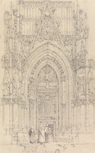 Kościół św. Wulfrana, Abbeville: północne drzwi frontu zachodniego autorstwa Richard Parkes Bonington