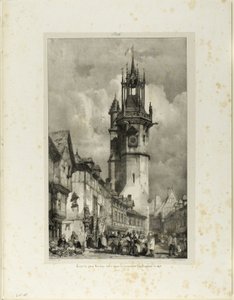 Duża wieża zegarowa autorstwa Richard Parkes Bonington