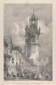 Wieża Gros Horloge, zbudowana pod panowaniem Anglików w 1417 roku autorstwa Richard Parkes Bonington