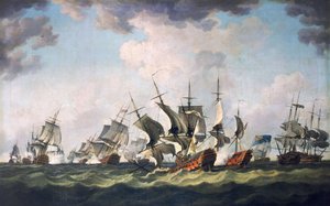 Bitwa w zatoce Quiberon, 20 listopada 1759 r. (obraz olejny) autorstwa Richard Paton