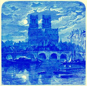 Katedra Notre Dame, ilustracja z „French Pictures” Samuela Greena, opublikowana w 1878 r. (obraz ulepszony cyfrowo)