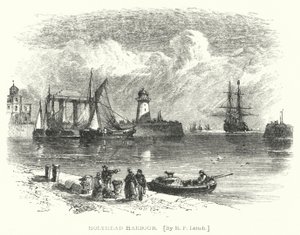 Port Holyhead (grawerowanie) autorstwa Richard Principal (after) Leitch