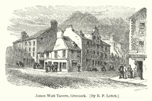 James Watt Tavern, Greenock (grawerowanie) autorstwa Richard Principal (after) Leitch