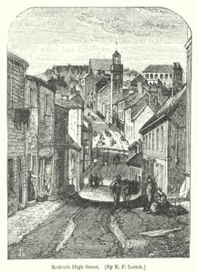 Redruth High Street (grawerowanie) autorstwa Richard Principal (after) Leitch