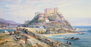 Zamek Mont Orgueil, Gorey, Jersey, 1876 autorstwa Richard Principal Leitch