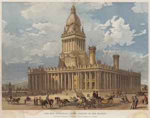 The New Town-Hall, Leeds, otwarty przez Jej Wysokość (chromolit) autorstwa Richard Principal Leitch