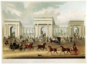 „Hyde Park Corner”, 1828 r. autorstwa Richard Rosenberg