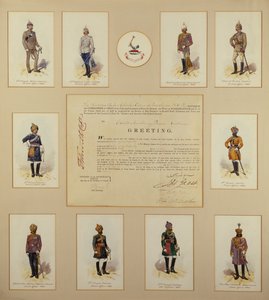 Oficerowie armii brytyjskiej w mundurach autorstwa R. Simkina, XIX w.