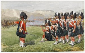 93. Górale Sutherland w bitwie pod Kominiarką 25 października 1854: Cienka czerwona linia, 1854 (wc na papierze)