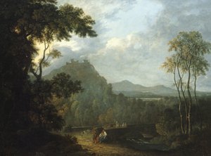 Zamek Dinas Bran, niedaleko Llangollen II, ok. 1770 (olej na płótnie) autorstwa Richard Wilson