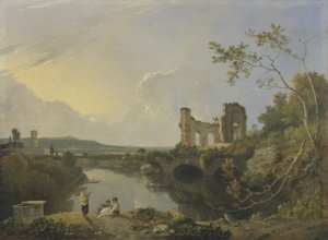Pejzaż włoski (rano), ok. 1760-65 (olej na płótnie) autorstwa Richard Wilson