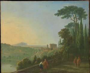 Jezioro Nemi i Genzano z tarasu klasztoru kapucynów autorstwa Richard Wilson