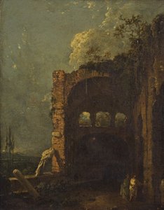 Willa Mecenasa Tivoli, c.1765 (olej na płótnie) autorstwa Richard Wilson