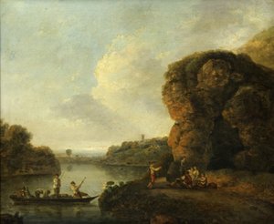 Nad brzegiem rzeki (olej na płótnie) autorstwa Richard Wilson