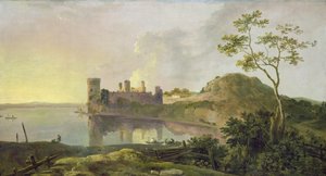 Letni wieczór (Zamek Caernarvon) ok. 1764-65 (olej na płótnie) autorstwa Richard Wilson