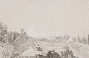 Cyrk Flory, Roma (ołówek z białym podwyższeniem na papierze) autorstwa Richard Wilson